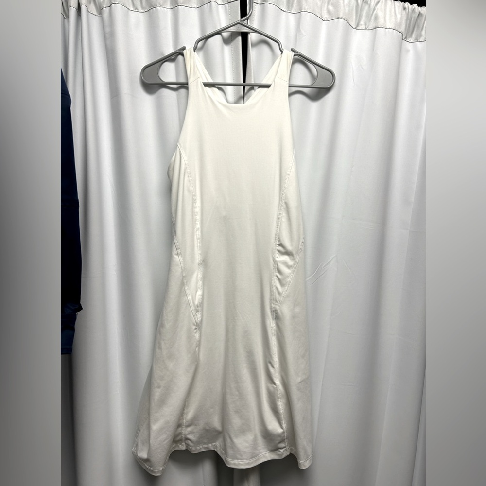 White Workout Dress with Shorts and Pockets size S